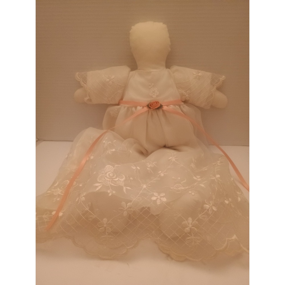 Vintage 18" Rag Doll Pillow Case Dress Blank Face Stuffed Doll